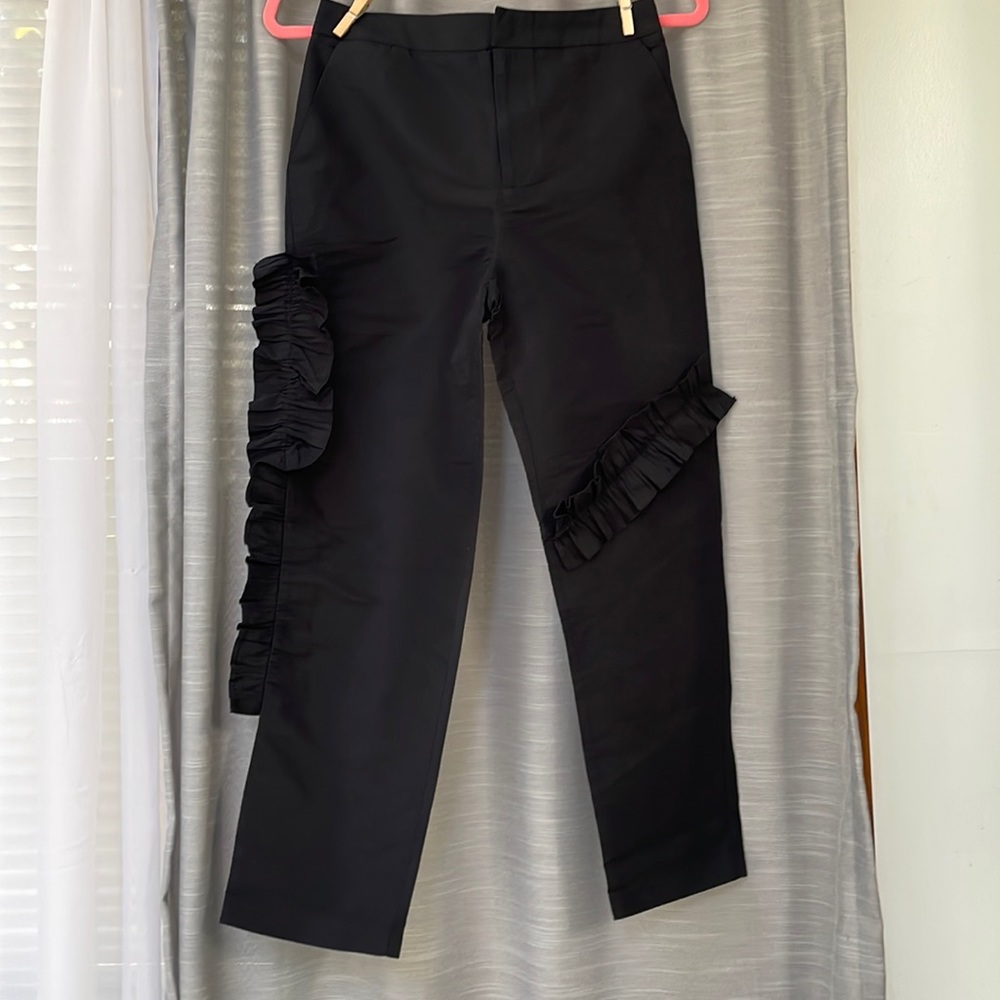 Urban Outfitters Light Before Dark Black Gathered Ruffles Trousers Pants XS